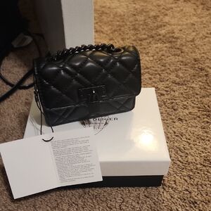 Kurt Geiger Black Quilted Mini Bag